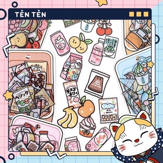 Sticker cute/Túi set 40 hình dán dễ thương hãng InfeelMe trang trí sổ planner bullet journal Tẻn Tẻn