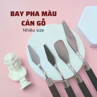 Bay pha màu, bay vẽ, bay trộn màu acrylic, gouache cán gỗ nhiều size