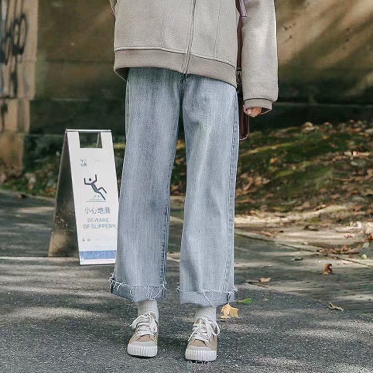 Quần Jeans Dài Ống Rộng Cá Tính Dành Cho Nữ