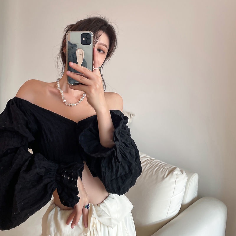 Áo kiểu COZOKC dài tay cổ chữ V thời trang