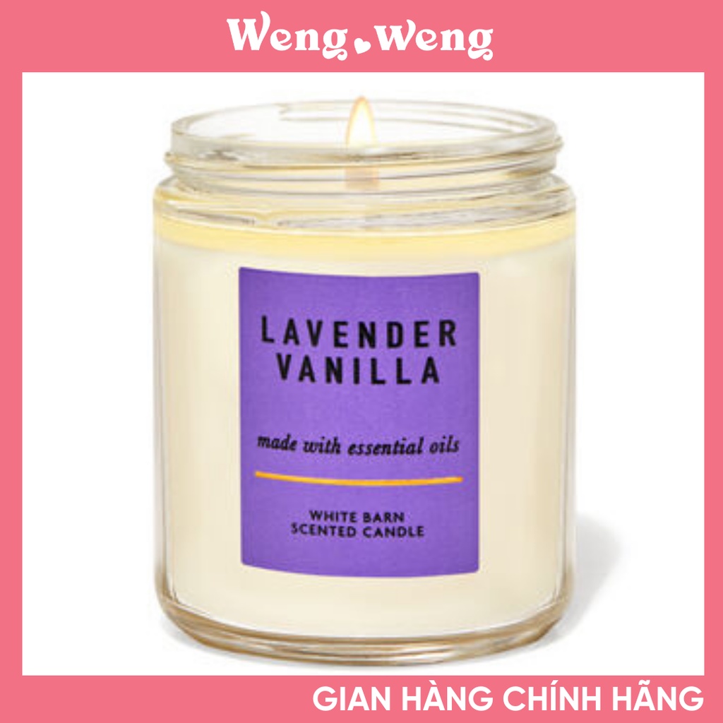 (1 bấc - 198gr) Nến Thơm Bath &amp; Body Works Scented Candle Lavender Vanilla