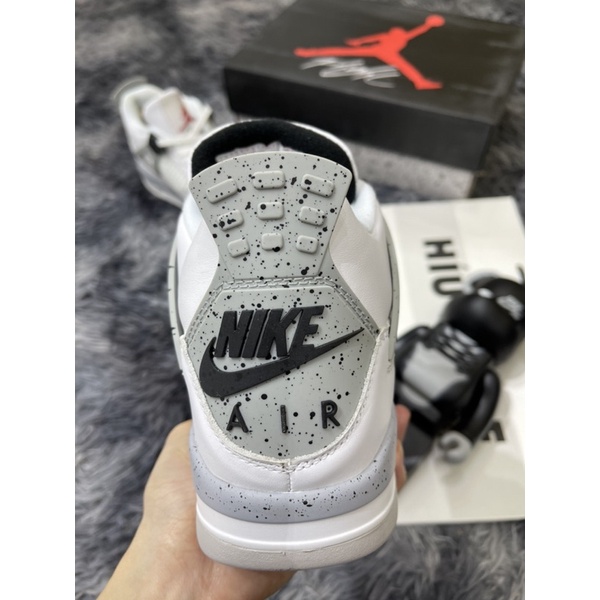 (Híu)Giầy Nam Air Jordan 4 Cement |Xám Trắng | Da Cực Tốt | Đế Khâu Gắn Chip