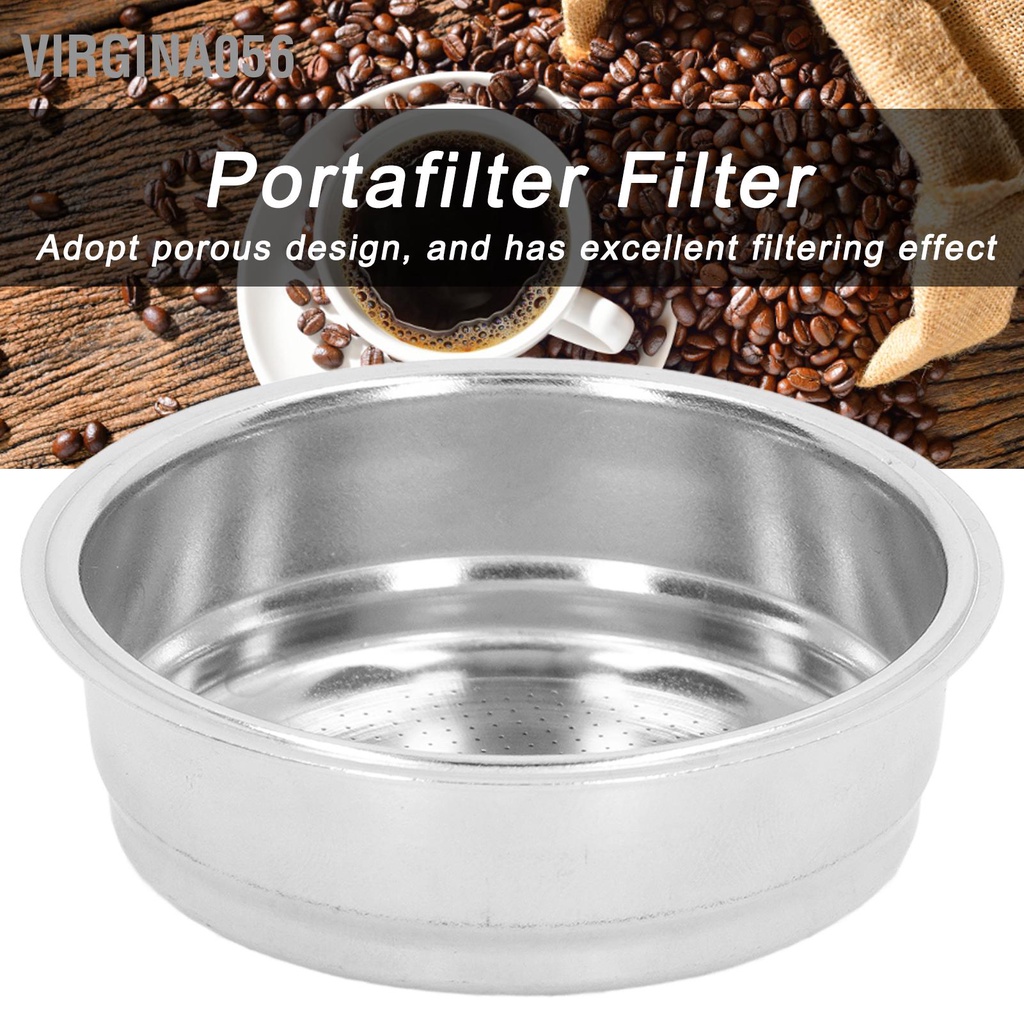 Virgina056 Bộ lọc Portafilter cà phê bằng thép không gỉ Rổ bộ 1 cốc xốp cho tay cầm 51mm