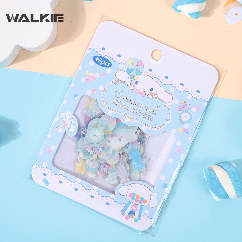 Túi 16/48 Nhãn Dán Họa Tiết Hoạt Hình Melody Cinnamoroll Kuromi Đáng Yêu Bằng PVC DIY