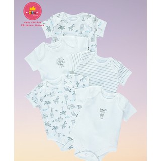 Hàng Auth nhập khẩu - Set body suit cho bé sơ sinh tông ghi sáng