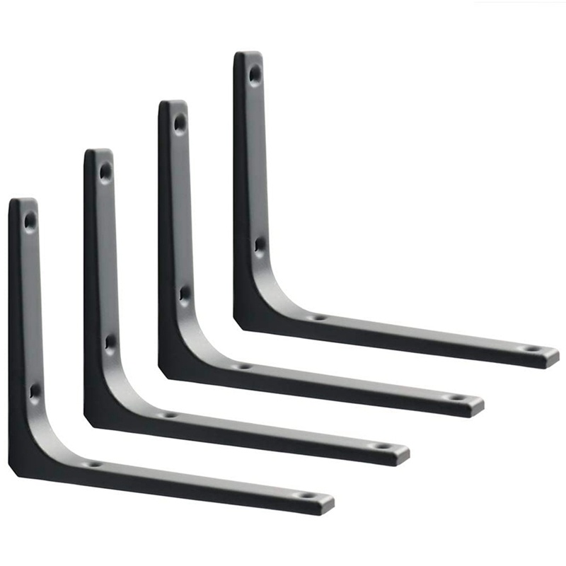Set 4 giá đỡ kệ gắn tường bằng sắt màu đen kích thước 8x6 Inch