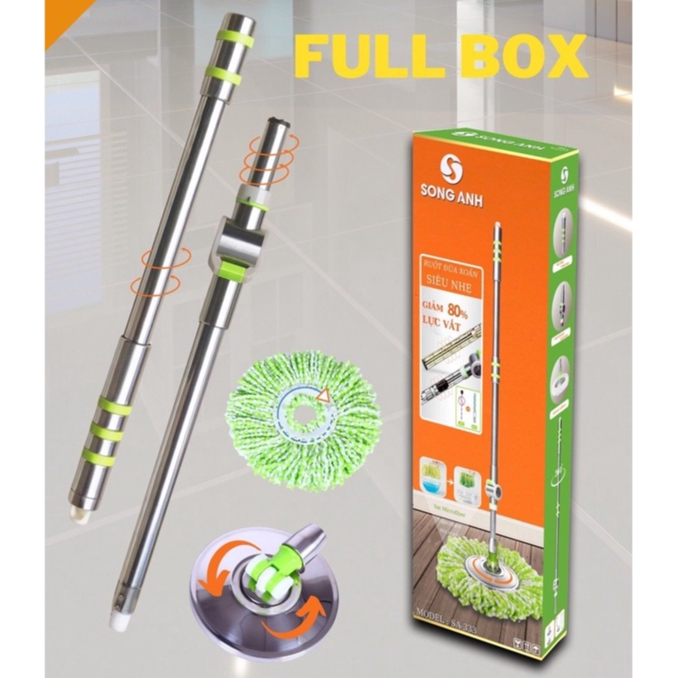 CÂY LAU NHÀ SONG ANH MẪU MỚI, HÀNG CAO CẤP FULL INOX THIẾT KẾ HIỆN ĐẠI