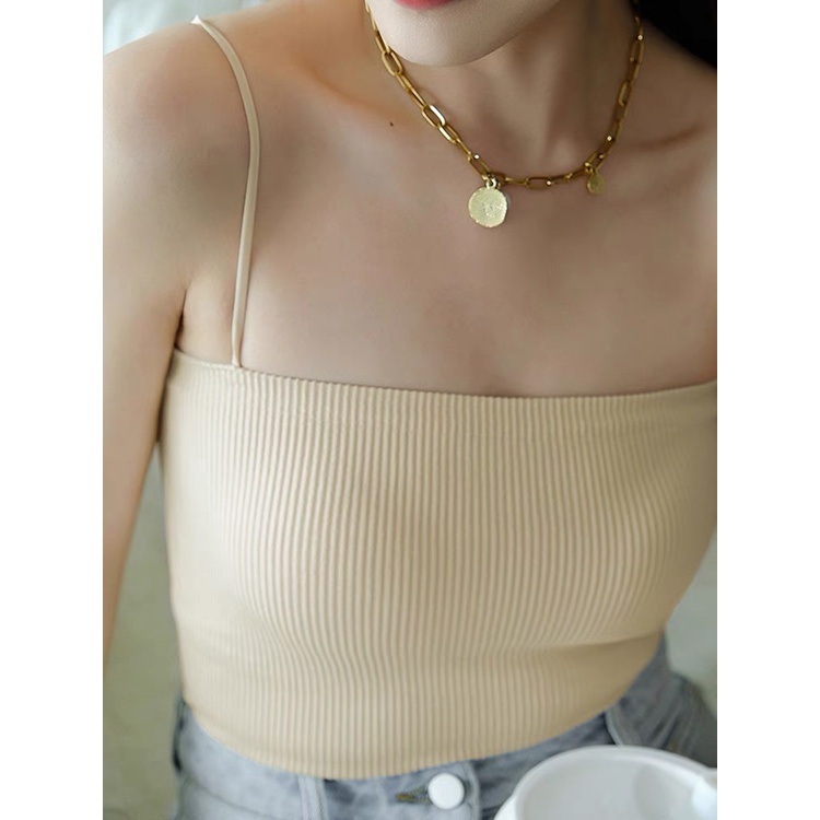 Áo 2 Dây Sợi Mảnh Quây Croptop Thun Gân Dáng Ôm Co Giãn DALYN 2 Màu Đen, Trắng