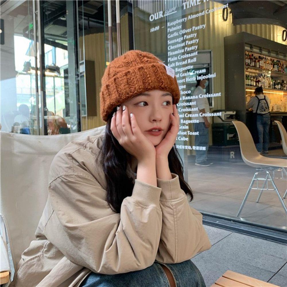 Mũ Beanie Dệt Kim Chống Gió Giữ Ấm Mùa Đông Phong Cách Hàn Quốc