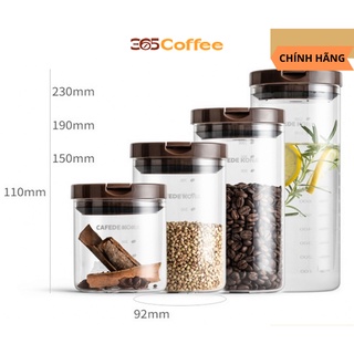 Hũ thủy tinh đựng cà phê có van 1 chiều Cafede Kona – chính hãng