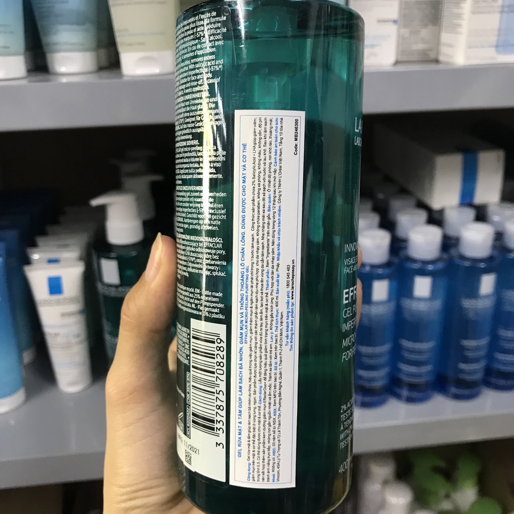 Sữa Rửa Mặt & Sữa Tắm La Roche-Posay Effaclar Micro-Peeling Gel Cleanser làm sạch & giảm mụn 400ml