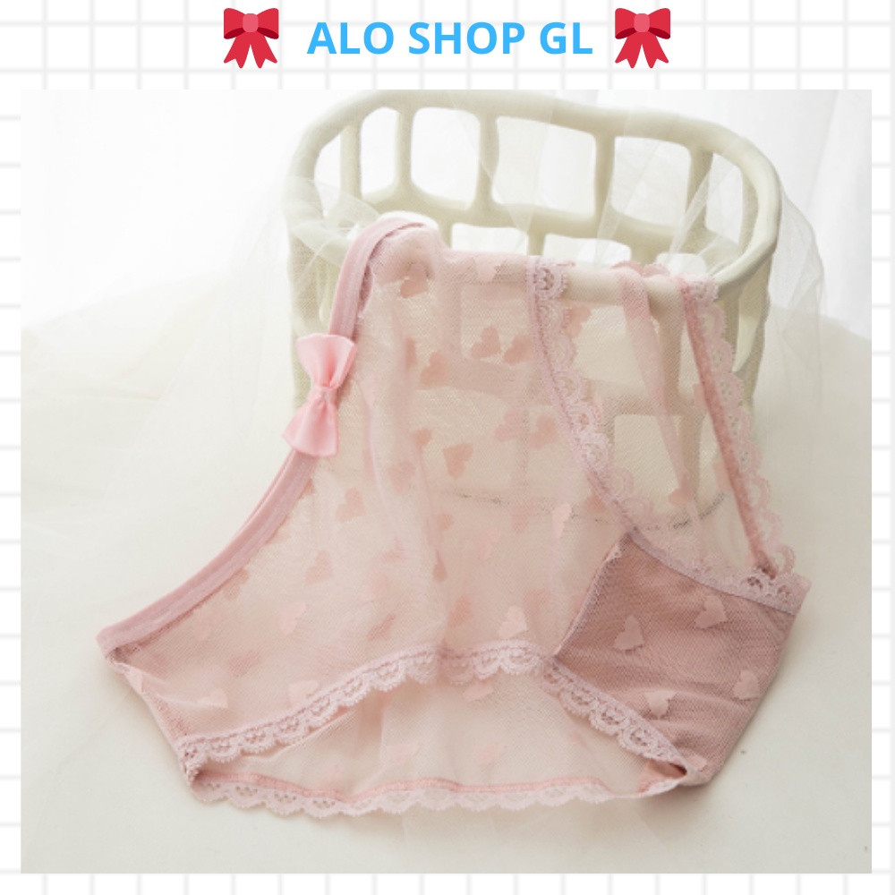 Quần lót bikini ren xuyên thấu siêu mỏng phong cách sexy quyến rũ gợi cảm hoạ tiết trái tim màu xanh đen hồng M1 | BigBuy360 - bigbuy360.vn