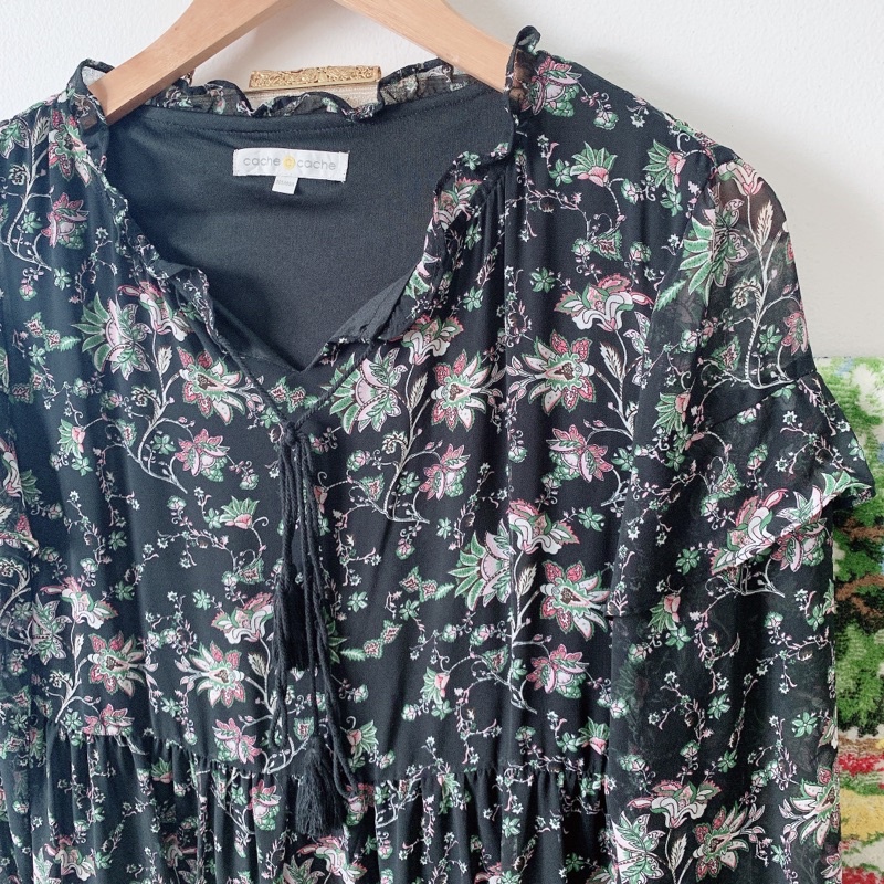 Đầm voan babydoll hoa Cache Cache