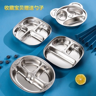 Khay inox 304 đựng thức ăn cho bé với họa tiết hoạt hình xinh xắn