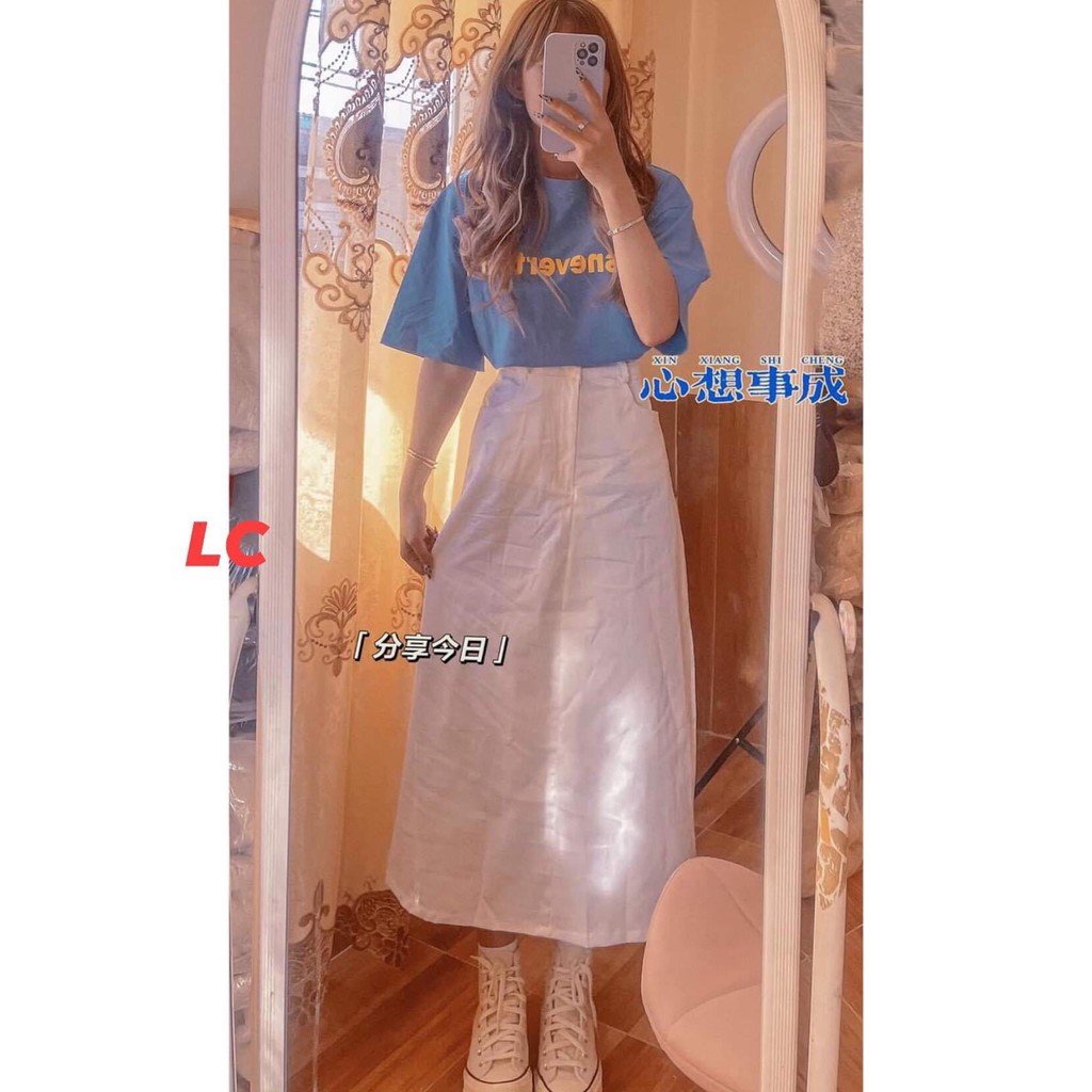 Set áo thun mix chân váy kaki 💖FREESHIP💖 Set chân váy trắng dài cực xinh AD02 | BigBuy360 - bigbuy360.vn