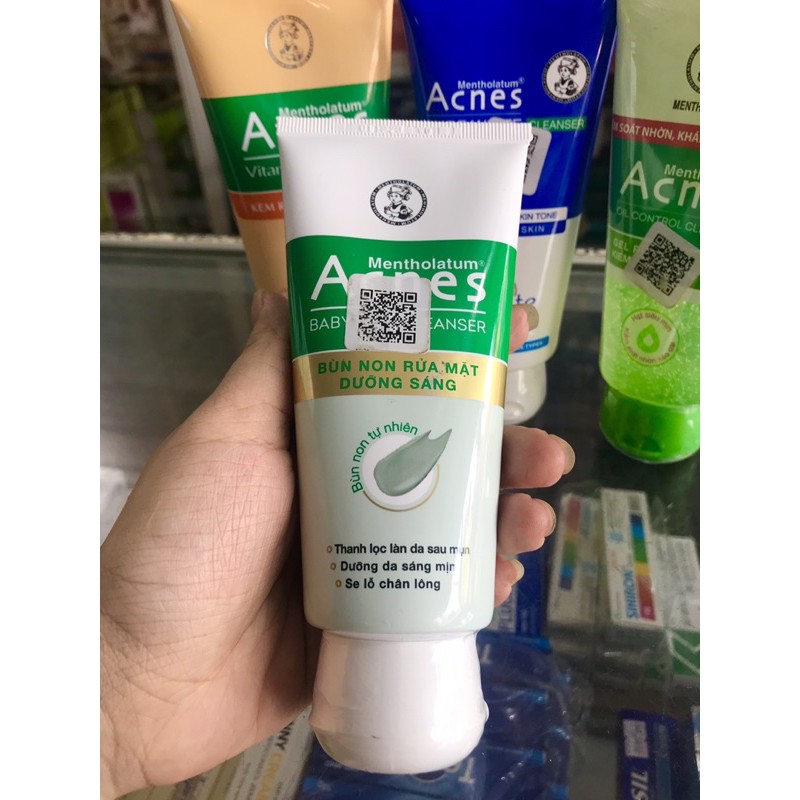 SỮA RỬA MẶT ACNES BABY MUD CLEANSER - BÙN NON DƯỠNG SÁNG