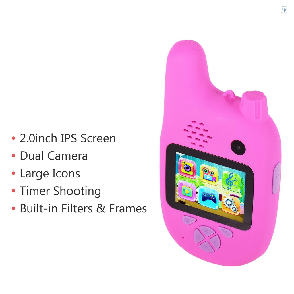 Bộ đàm hai ống kính 8MP 2.0inch IPS có nhạc và hẹn giờ cho bé | BigBuy360 - bigbuy360.vn