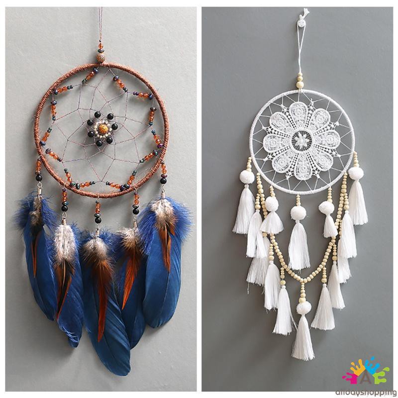 Dreamcatcher đính lông vũ dùng làm đồ trang trí