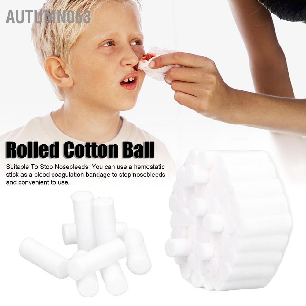 Autumn063 100 cái Gạc Nha Khoa Có Khả Năng Thấm Hút Cao Cuộn Bông Bóng Phụ Kiện cho Miệng Chảy máu mũi