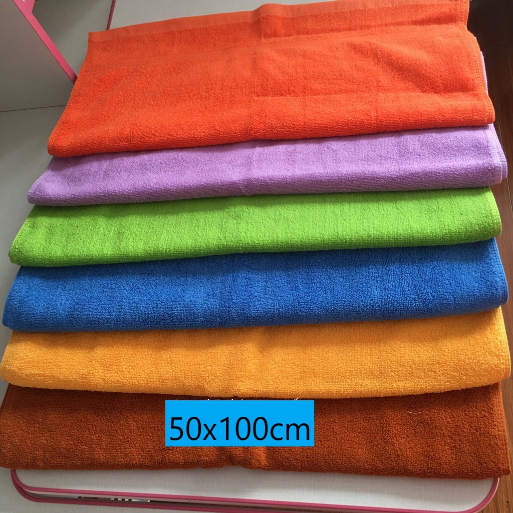 Khăn tắm 100% cotton KT 50*1m, dày dặn, thấm nước tốt