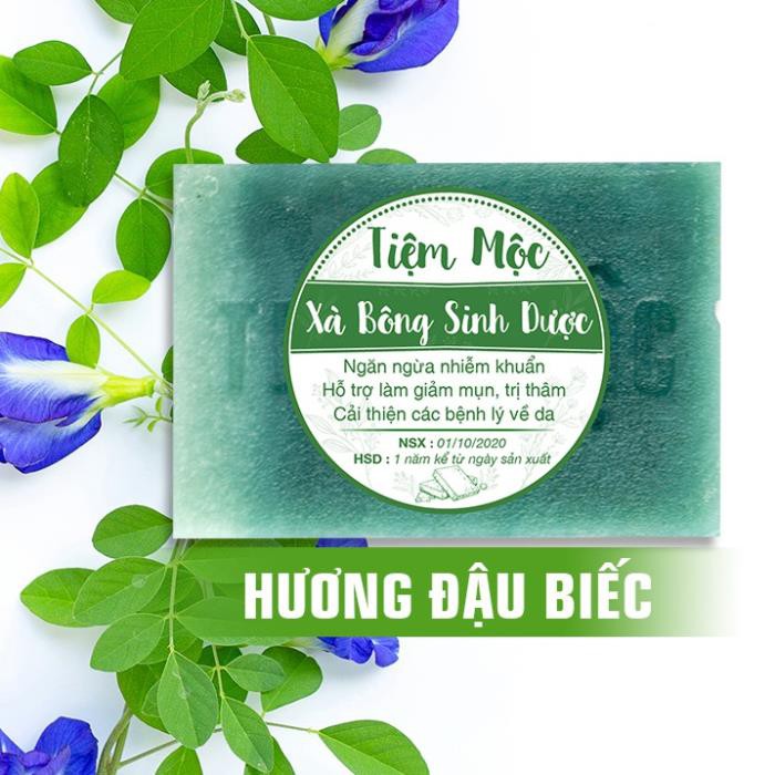 Xà phòng làm sạch mụn lưng Tiệm Mộc 130gr dạng bánh hương thơm hoa trái