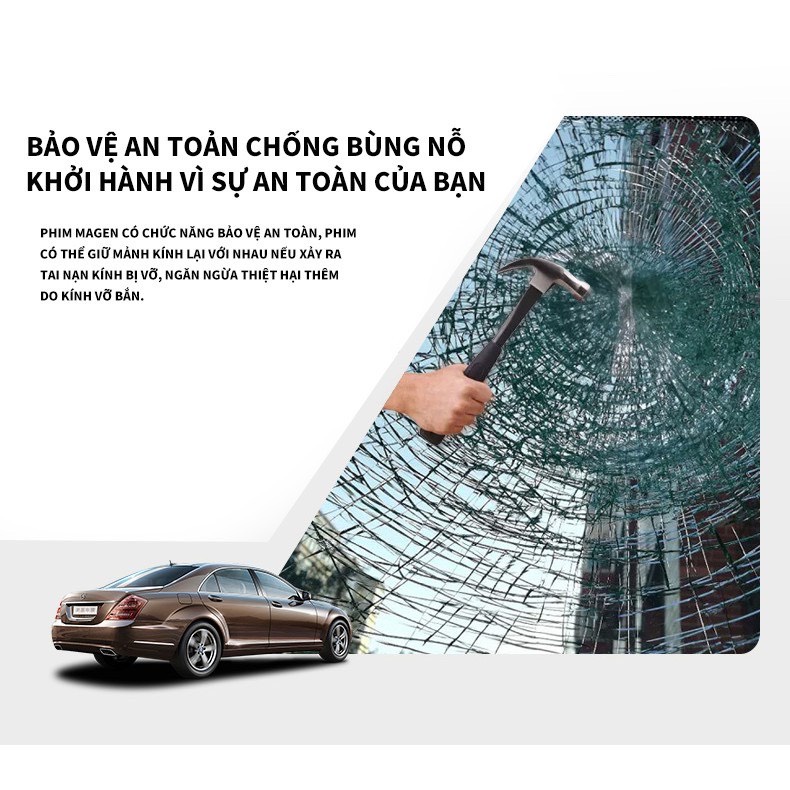 Phim cách nhiệt ô tô cao cấp kính lái(Cắt dọc và Cắt ngang)