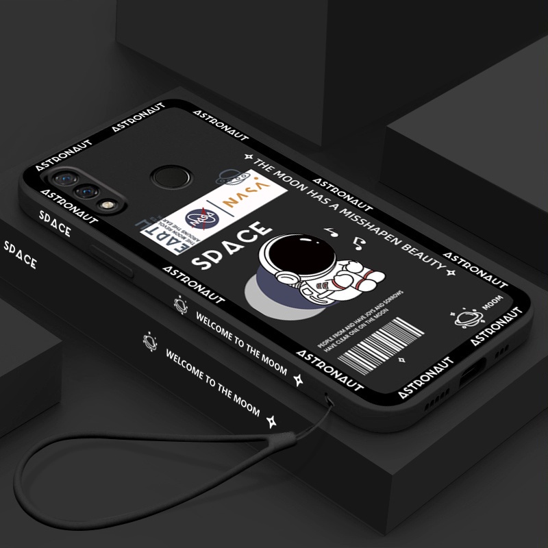 Ốp Điện Thoại Hình Phi Hành Gia Có Dây Đeo Cho Infinix Hot 11s 9 10 11 Play 10s Tecno Spark 6 Go Smart 5 6 11s NFC Note 10pro