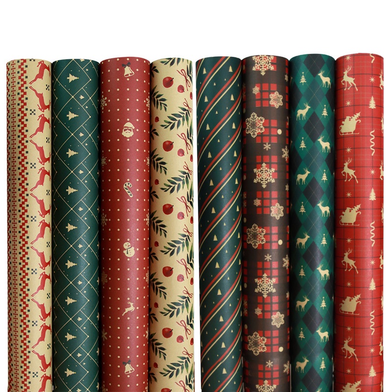 70 * 50cm quà tặng giáng sinh giấy gói sinh nhật tiệc cưới tự làm thủ công giấy xmas yếu tố bộ sưu tập hộp quà giấy bao bì