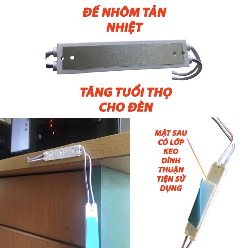 Thanh Led Hắt 3 Bóng Siêu Sáng 12V - 6113 , 6011 Mặt Nhựa Chip 2835