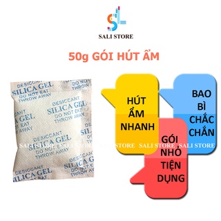 Gói hút ẩm tủ quần áo đóng túi 50g, túi hút ẩm thực phẩm, giày dép, sách báo, máy ảnh loại 2/5/10g SALI BL020