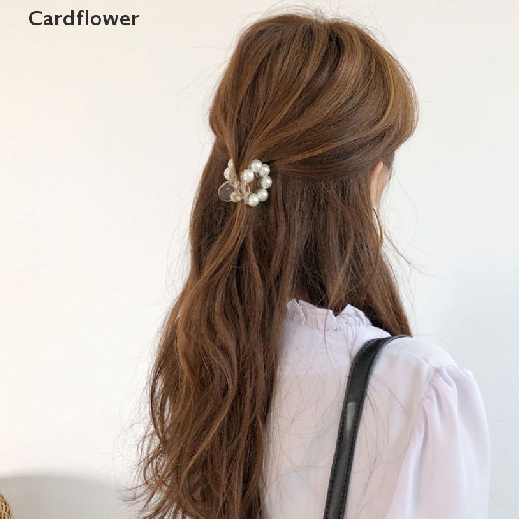 < Cardflower > Kẹp Tóc Đính Ngọc Trai Tròn Mini Thời Trang Sang Trọng Cho Nữ