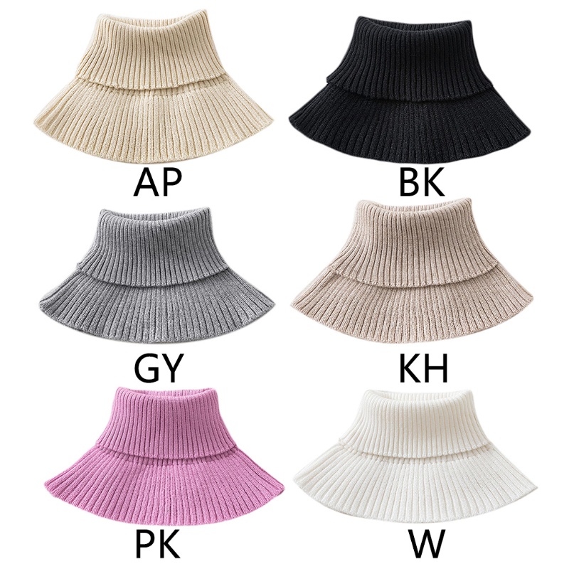 Cổ Áo Giả Dệt Kim Màu Sắc Trơn Cổ Lọ Có Thể Tháo Rời Thời Trang Thu Đông