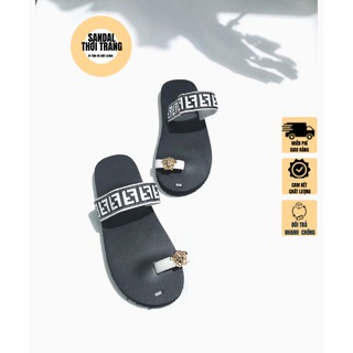 Dép Sandal xỏ ngón nữ nam sandalthoitrang Dép nữ giá rẻ màu đen trắng [ẢNH THẬT 100%]