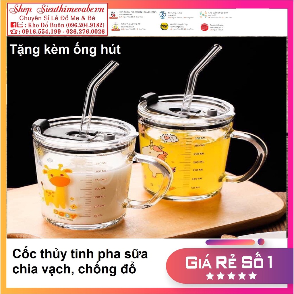 [RẺ VÔ ĐỊCH ❤️ ]CỐC PHA SỮA, CA PHA SỮA THUỶ TINH CHIA VẠCH 1000ML NHẬT BẢN SIÊU TIỆN LỢI CÓ NẮP VÀ ỐNG HÚT CHO BÉ. | BigBuy360 - bigbuy360.vn