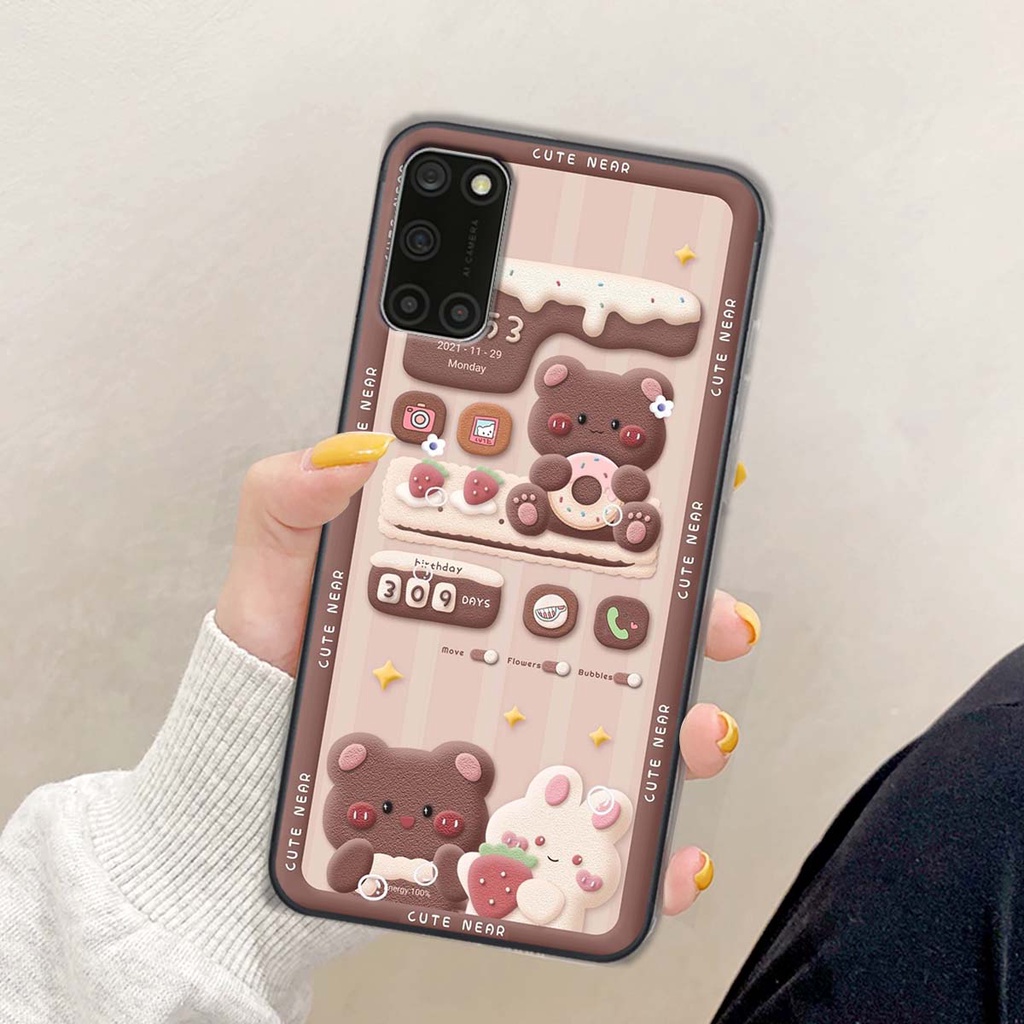 Ốp lưng Oppo A52 / A72 / A92 in hình gấu cute,bò sữa 3D cute dễ thương bảo vệ điện thoại.