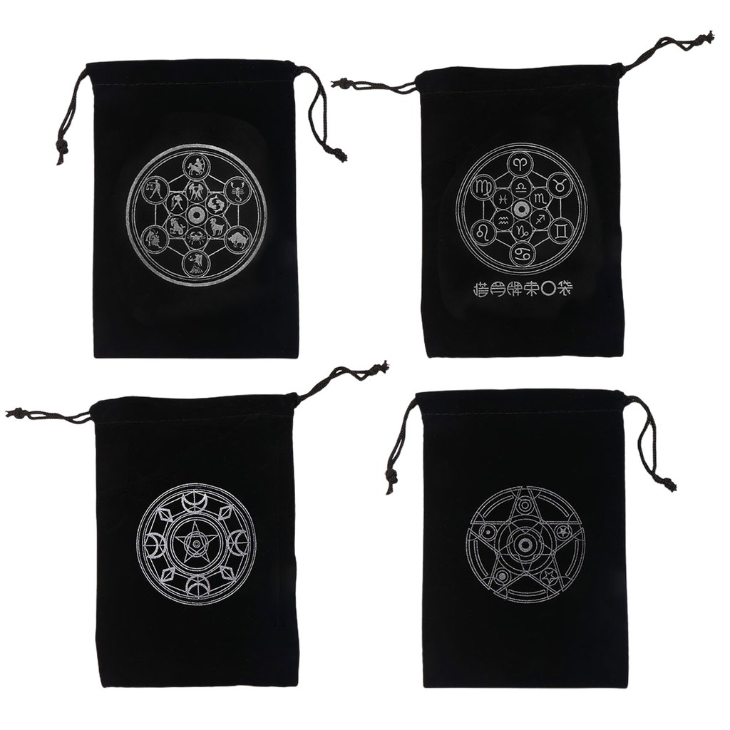 Túi đựng bài tarot rút dây màu đen tiện lợi