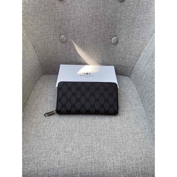 Ví dài cầm tay kéo khoá da thật cao cấp thương hiệu Balenciaga x Gucci GC/GG 2022