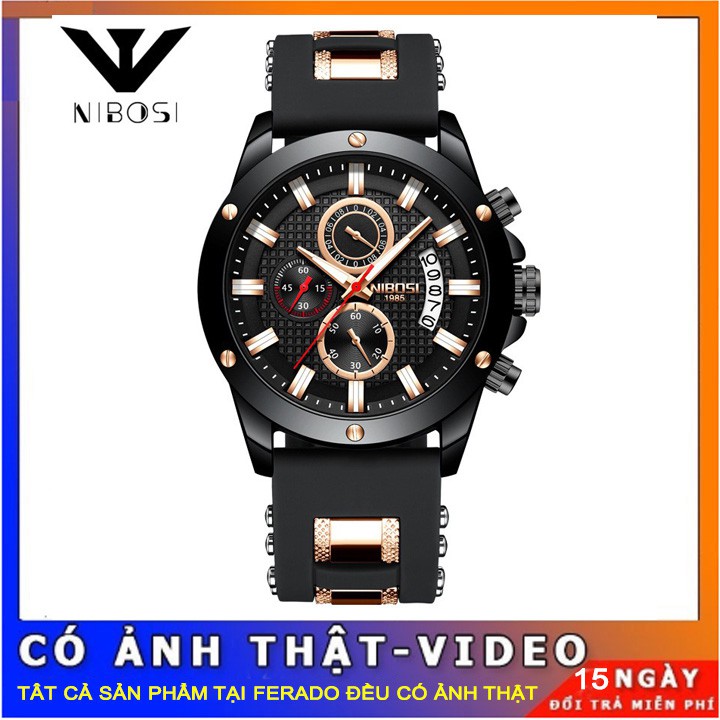 Đồng hồ nam Nibosi 2333 dây thép thiết kế nam tính manh mẽ