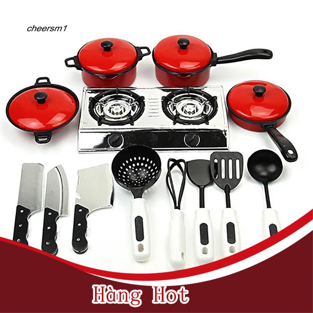 Nhập Bộ đồ chơi nấu ăn 13 mô hình nồi chảo mini cho bé đóng vai đầu bếp