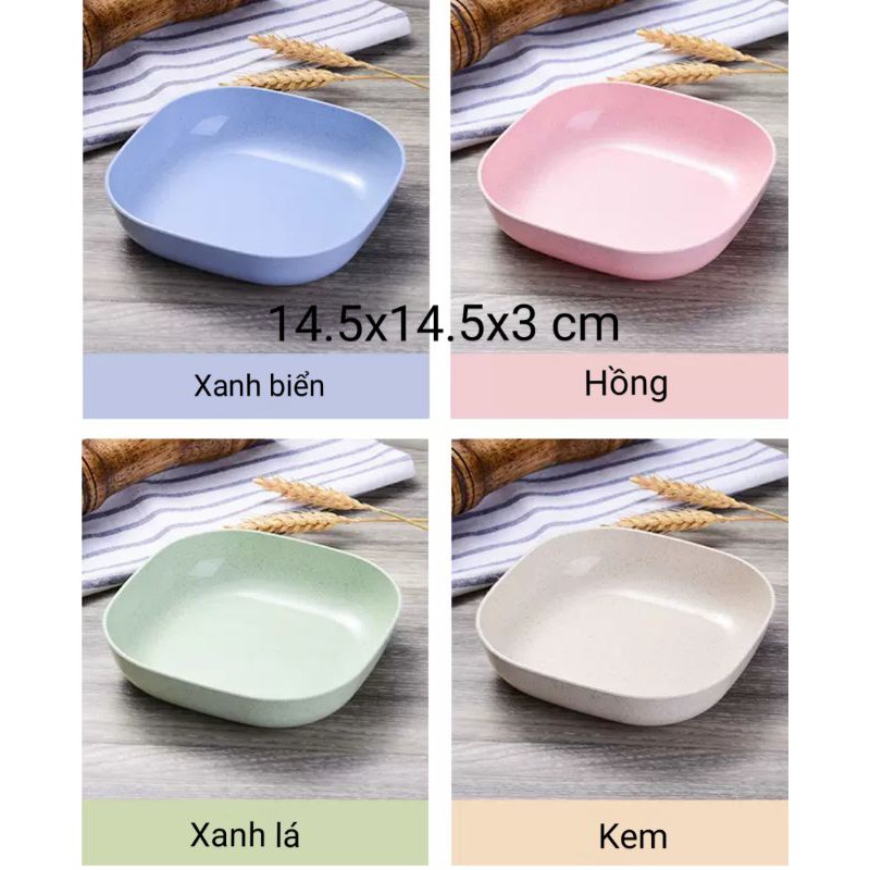 Đĩa nhựa lúa mạch vuông, đĩa đựng bánh kẹo, đĩa vuông nhỏ nhiều màu | BigBuy360 - bigbuy360.vn