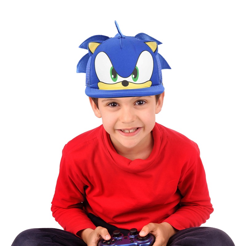 Mũ Lưỡi Trai Che Nắng Bằng Cotton Họa Tiết Nhím Sonic Tùy Chỉnh Thời Trang Cho Bé Trai Và Gái