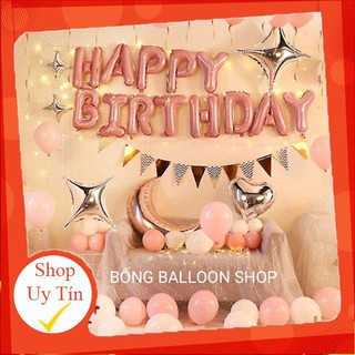 TRANG TRÍ SINH NHẬT BÉ GÁI❤️Set bóng trang trí sinh nhật màu hồng siêu đẹp HB02❤️TẶNG KÈM BƠM + BĂNG DÍNH