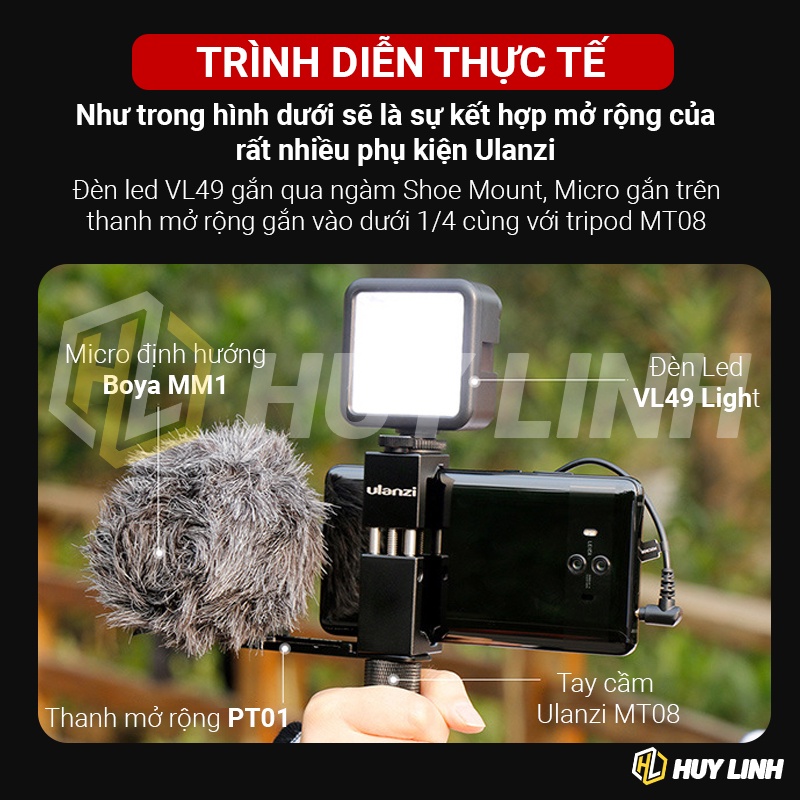 Kẹp điện thoại Ulanzi ST 02S - Khung giá đỡ đứng điện thoại kim loại ngàm xoắn