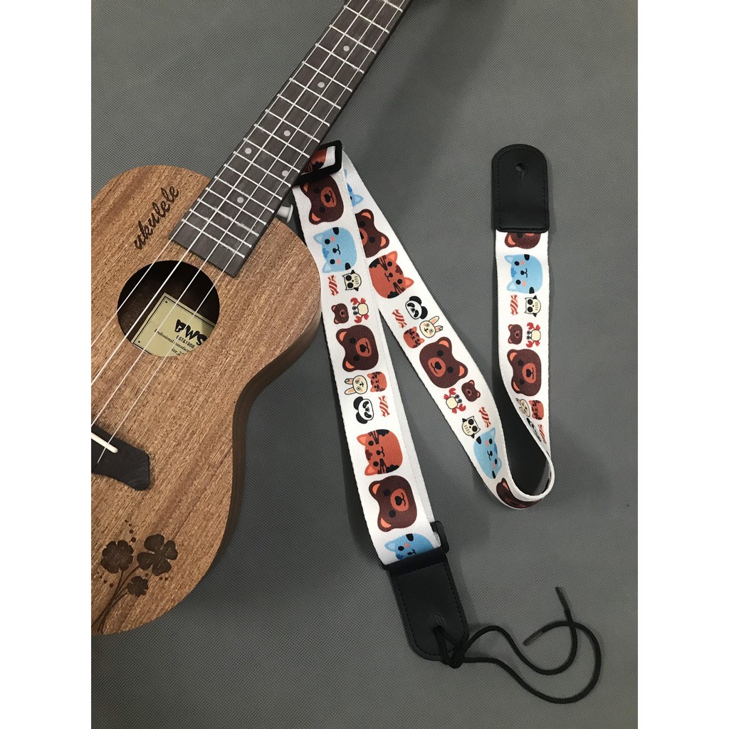 DÂY ĐEO ĐÀN UKULELE HỌA TIẾT THỔ CẨM - VŨ TRỤ tặng kèm 1 ốc gắn