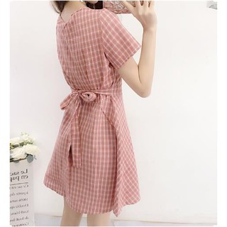 ĐẦM XÒE CỔ V - CÓ BUỘC NƠ LƯNG