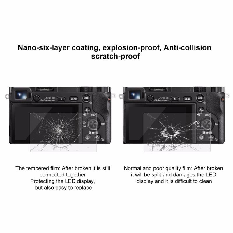 Miếng dán cường lực cho màn hình LCD máy ảnh Sony A6000 / A6300 / A6500 2.5D 0.3mm