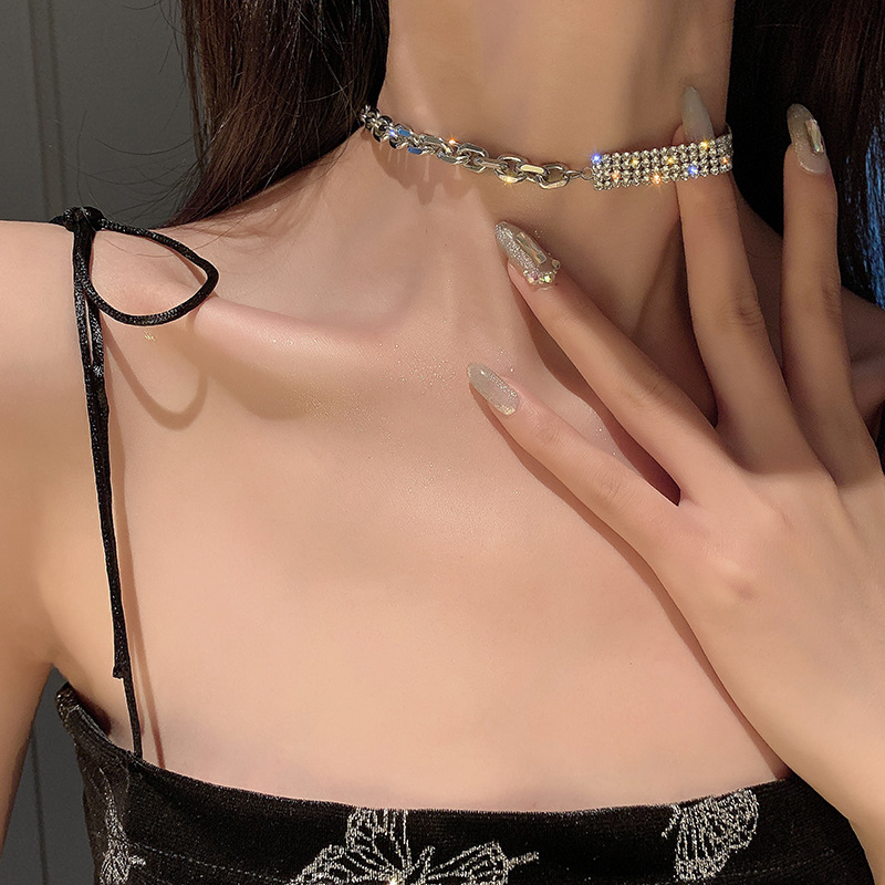 Vòng Cổ Đính Đá Phong Cách Hàn Quốc Thanh Lịch Thời Trang Cho Nữ