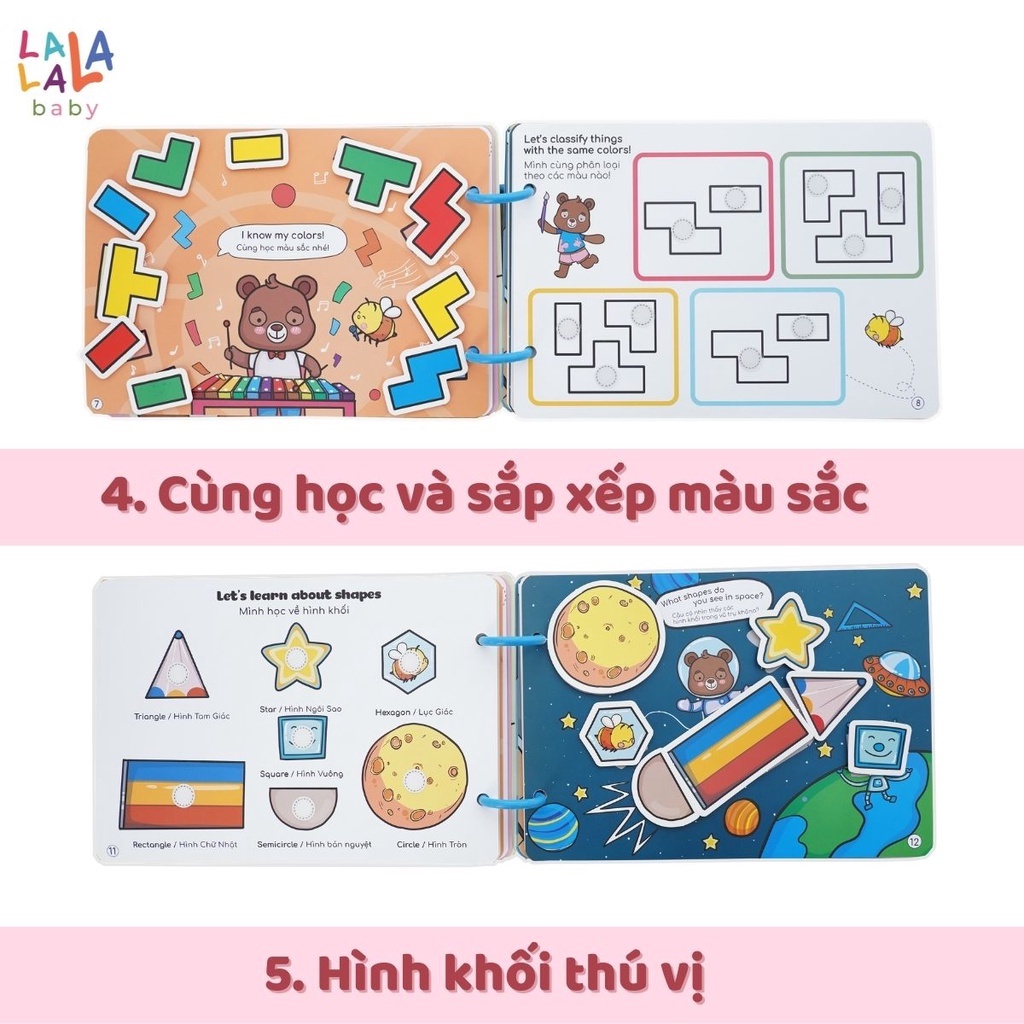 Học Liệu Bóc Dán Busy Book Cho Bé Lalala Baby Nhiều Chủ Đề Đa Dạng - Song Ngữ Anh Việt