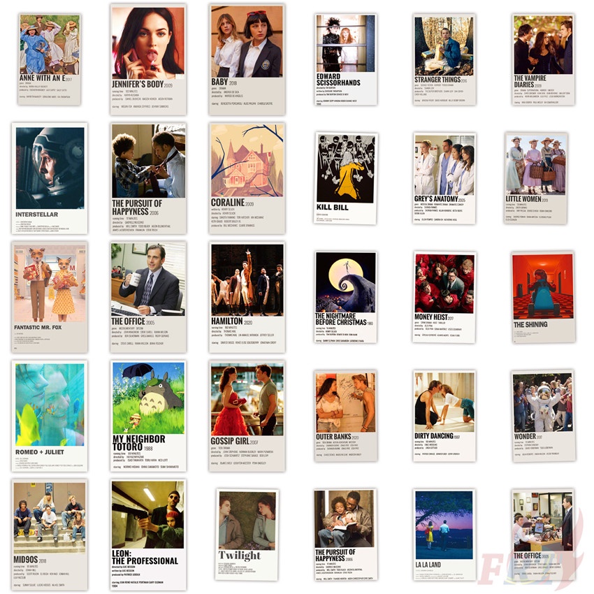 114Pcs/Set ❉ Classical Movie &amp; TV Shows Series B Polaroid Mini Poster Stickers ❉ DIY Fashion Waterproof Doodle Decals Stickers