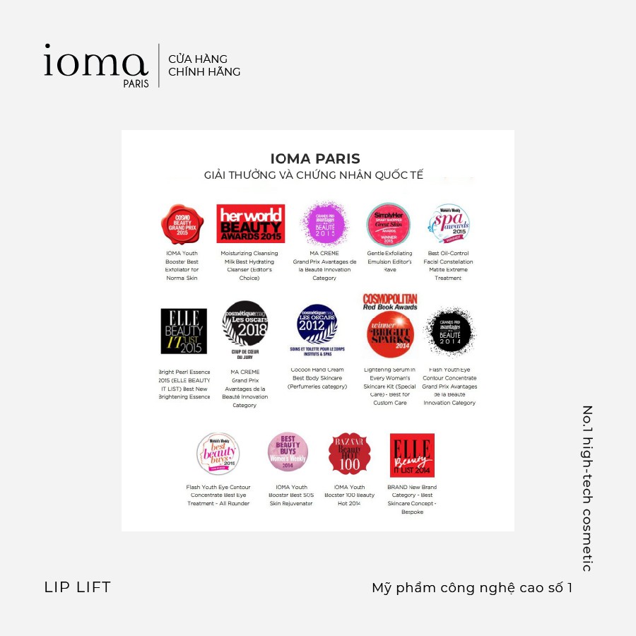 Dưỡng môi làm đầy và săn chắc như sử dụng Botox IOMA PARIS LIP LIFT 15ml
